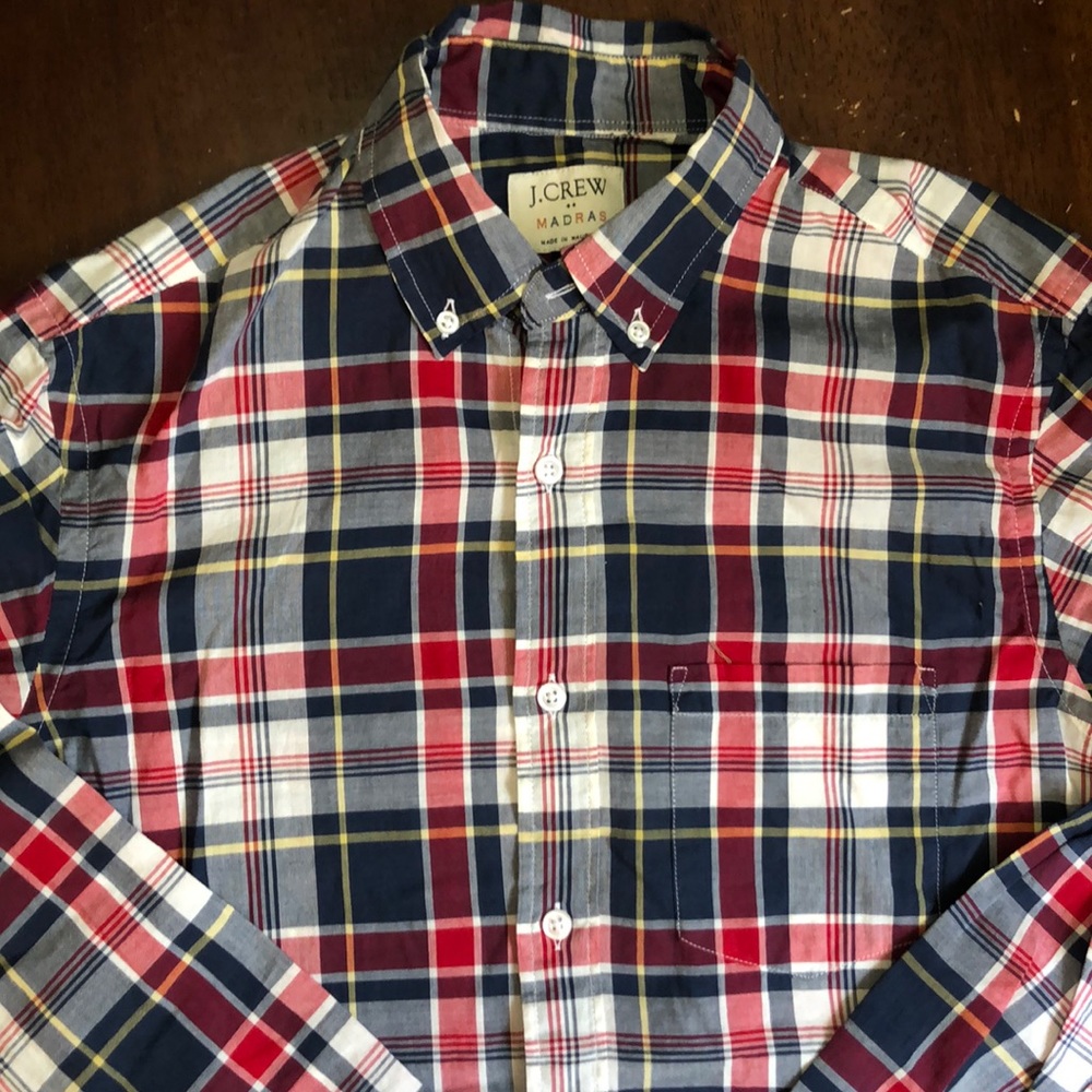 J. Crew button up plaid shirt